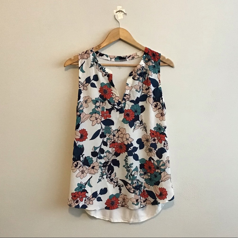 LOFT Floral Print Sleeveless Top
